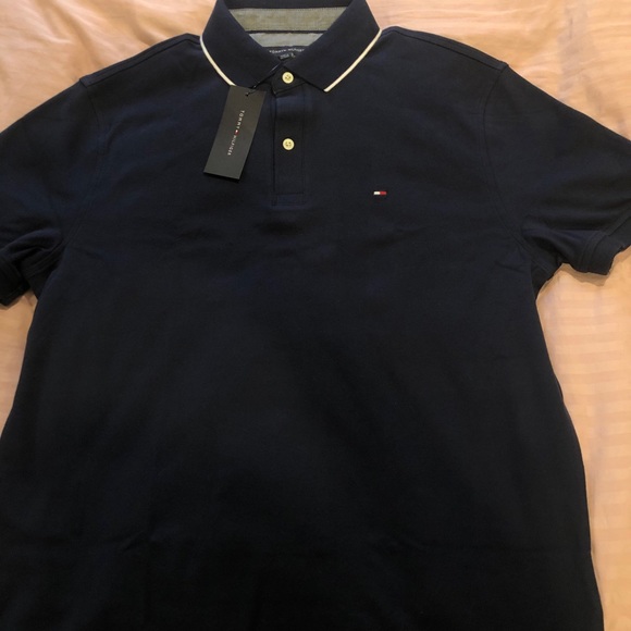 Tommy Hilfiger Navy Blue Polo Men’s Size M - Picture 3 of 5